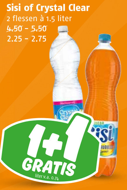 Crystal Clear   frisdrank folder aanbieding bij  Poiesz - details