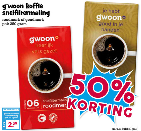 Gwoon   koffie folder aanbieding bij  Boons Markt - details