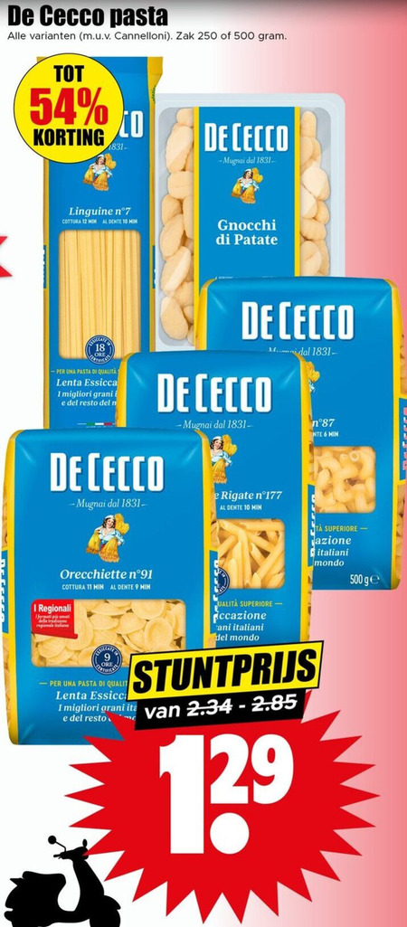 De Cecco   pasta folder aanbieding bij  Dirk - details
