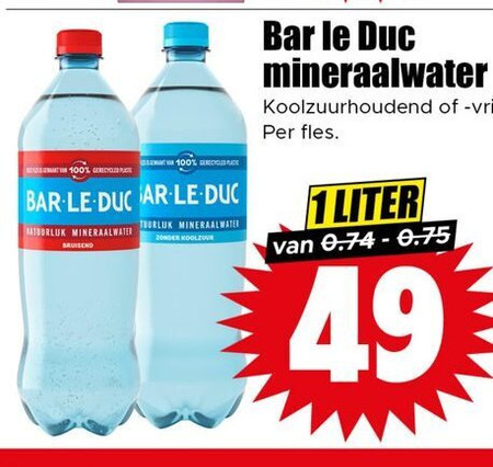 Bar le Duc   mineraalwater folder aanbieding bij  Dirk - details