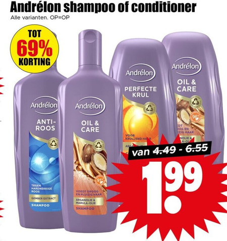 Andrelon   conditioner, shampoo folder aanbieding bij  Dirk - details