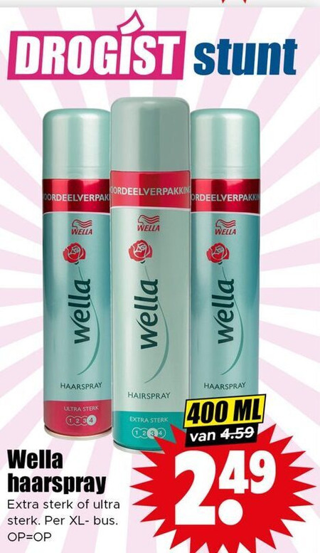 Wella   hairspray folder aanbieding bij  Dirk - details