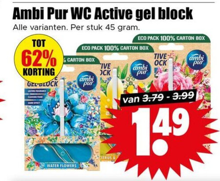 Ambi Pur   toiletblok folder aanbieding bij  Dirk - details