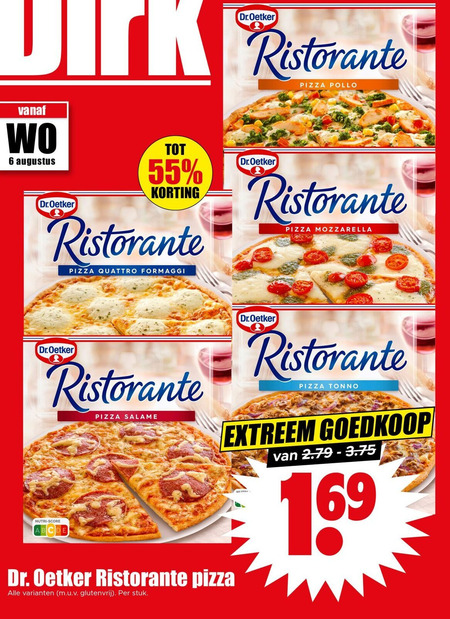 Dr Oetker   diepvriespizza folder aanbieding bij  Dirk - details