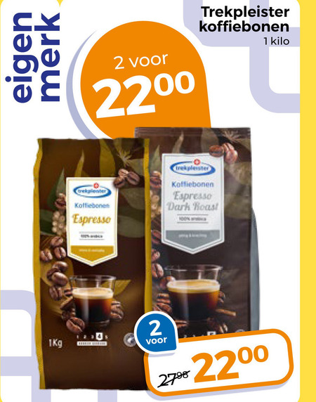 Trekpleister Huismerk   koffiebonen folder aanbieding bij  Trekpleister - details