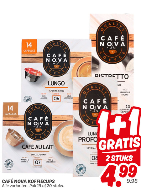 Cafe Nova   koffiecups folder aanbieding bij  Dekamarkt - details