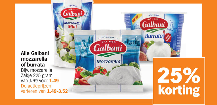 Galbani   mozzarella folder aanbieding bij  Albert&nbsp;Heijn - details