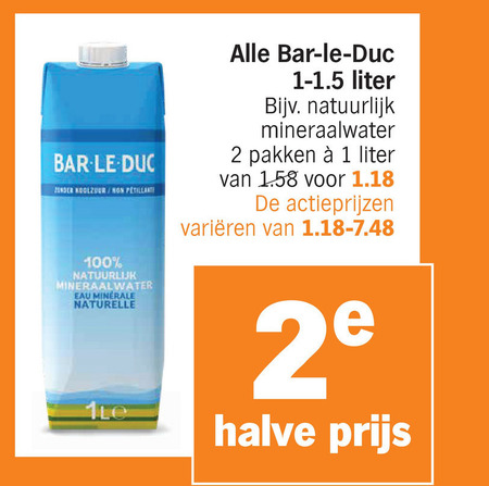 Bar le Duc   mineraalwater folder aanbieding bij  Albert Heijn - details