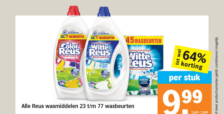 Witte Reus   wasmiddel folder aanbieding bij  Albert Heijn - details