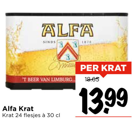 Alfa   krat bier folder aanbieding bij  Vomar - details