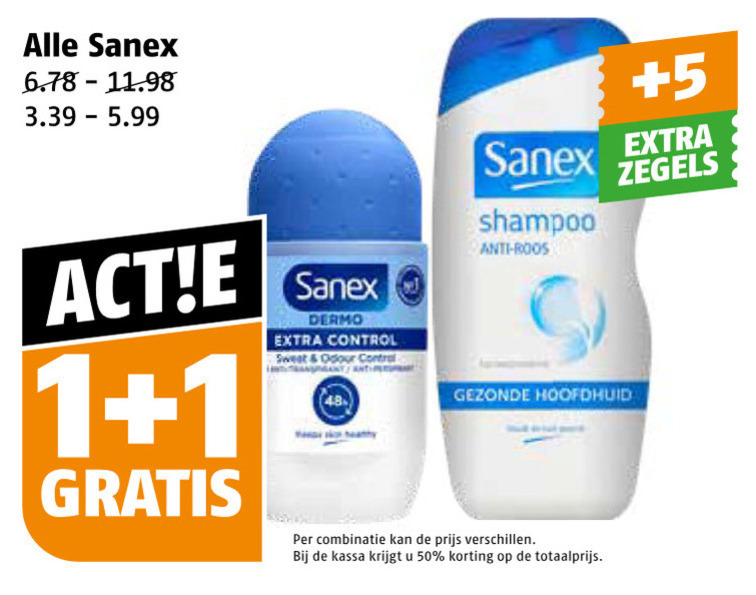 Sanex   shampoo, deodorant folder aanbieding bij  Poiesz - details