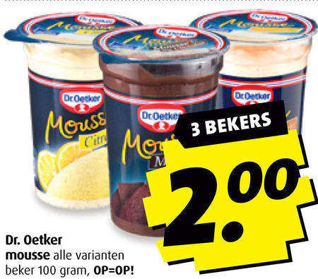 Dr Oetker   chocolademousse folder aanbieding bij  Boni - details