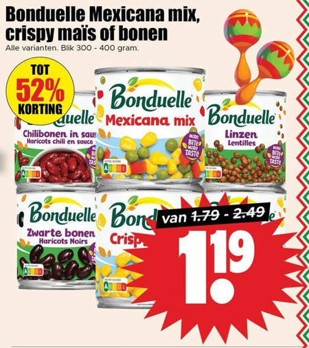 Bonduelle   groenteconserven folder aanbieding bij  Dirk - details