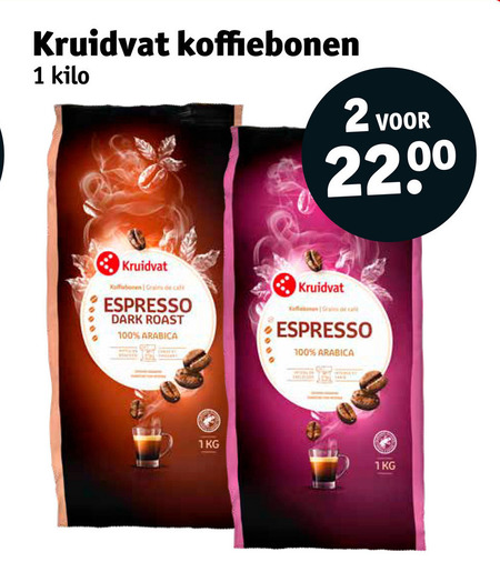 Kruidvat Huismerk   koffiebonen folder aanbieding bij  Kruidvat - details