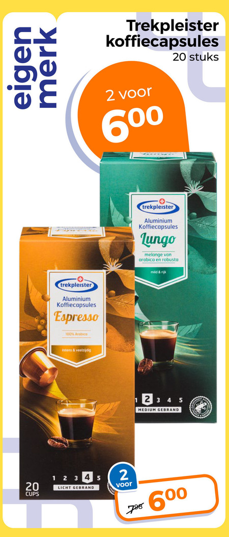 Trekpleister Huismerk   koffiecups folder aanbieding bij  Trekpleister - details