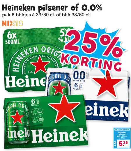 Heineken 0.0   blikje bier folder aanbieding bij  Boons Markt - details