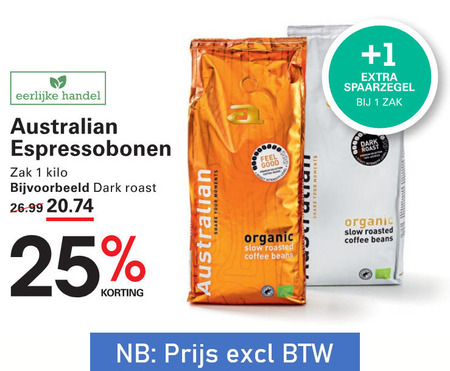 Australian   koffiebonen folder aanbieding bij  Sligro - details