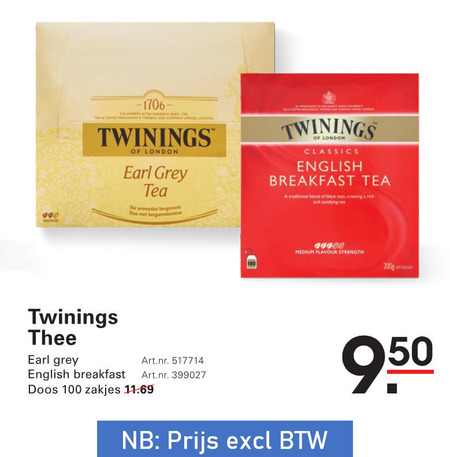 Twinings   thee folder aanbieding bij  Sligro - details