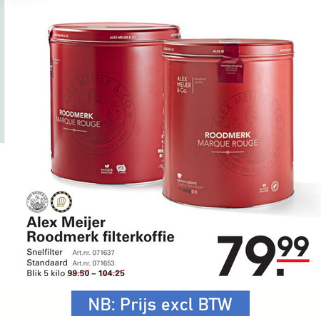 Alex Meijer   koffie folder aanbieding bij  Sligro - details