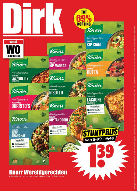 Knorr   maaltijdmix folder aanbieding bij  Dirk - details