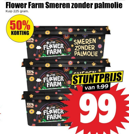 Flower Farm   margarine folder aanbieding bij  Dirk - details