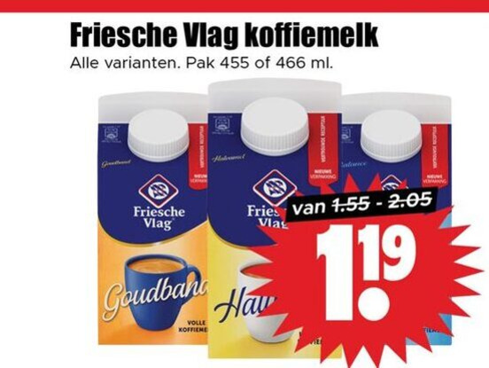 Friesche Vlag   koffiemelk folder aanbieding bij  Dirk - details