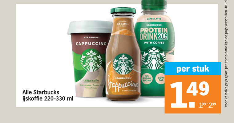 Starbucks   ijskoffie folder aanbieding bij  Albert Heijn - details