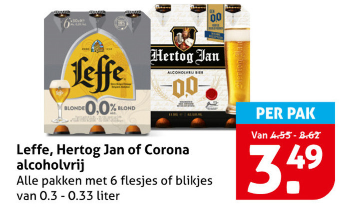 Leffe   alcoholvrij bier folder aanbieding bij  Hoogvliet - details