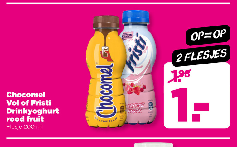 Fristi   drinkyoghurt, chocolademelk folder aanbieding bij  Plus - details