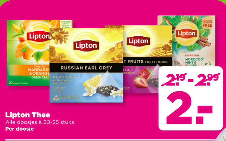 Lipton   thee folder aanbieding bij  Plus - details
