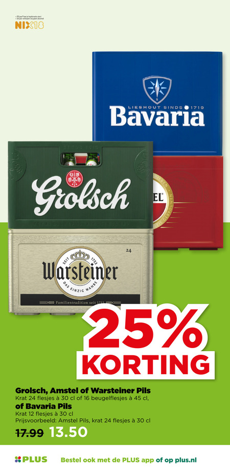 Grolsch   krat bier folder aanbieding bij  Plus - details