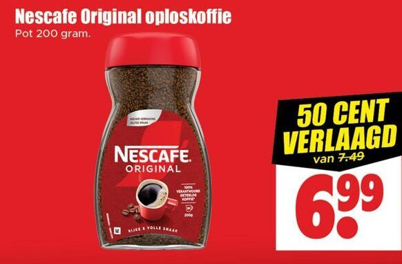Nescafe   oploskoffie folder aanbieding bij  Dirk - details