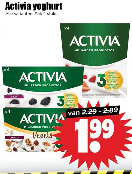 Danone Activia   vruchtenyoghurt folder aanbieding bij  Dirk - details