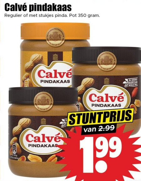 Calve   pindakaas folder aanbieding bij  Dirk - details