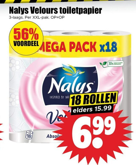 Nalys   toiletpapier folder aanbieding bij  Dirk - details