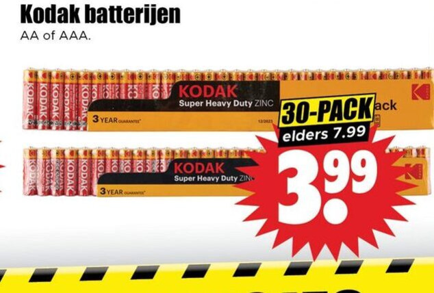 Kodak   batterij folder aanbieding bij  Dirk - details