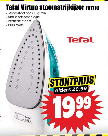 Tefal   stoomstrijkijzer folder aanbieding bij  Dirk - details