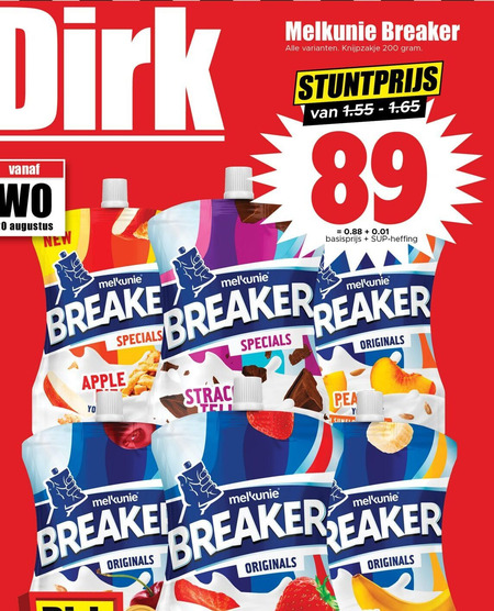 Melkunie   zuivelsnack folder aanbieding bij  Dirk - details