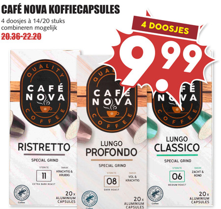 Cafe Nova   koffiecups folder aanbieding bij  MCD Supermarkt Basis - details