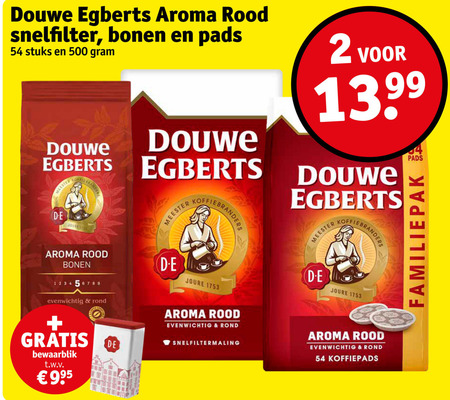 Douwe Egberts   koffiepad, koffiebonen folder aanbieding bij  Kruidvat - details