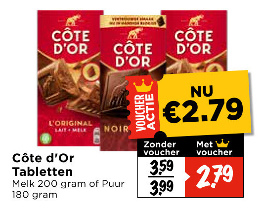 Cote D Or   chocolade folder aanbieding bij  Vomar - details