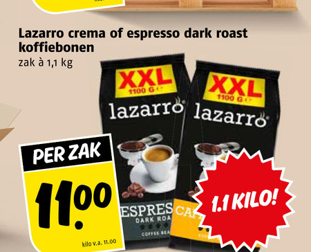 Lazarro   koffiebonen folder aanbieding bij  Poiesz - details