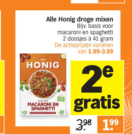 Honig   maaltijdmix folder aanbieding bij  Albert Heijn - details