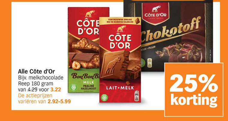 Cote D Or   chocolade folder aanbieding bij  Albert Heijn - details