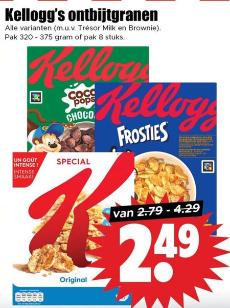 Kellogs   cereals folder aanbieding bij  Dirk - details