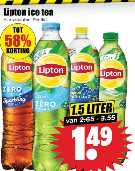 Lipton   ice tea folder aanbieding bij  Dirk - details