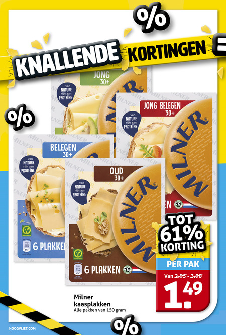 Milner   kaasplakken folder aanbieding bij  Hoogvliet - details
