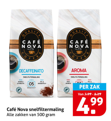 Cafe Nova   koffie folder aanbieding bij  Hoogvliet - details