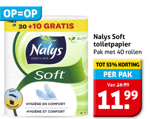 Nalys   toiletpapier folder aanbieding bij  Hoogvliet - details