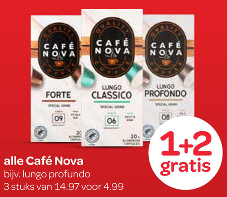 Cafe Nova   koffie, koffiecups folder aanbieding bij  Spar - details